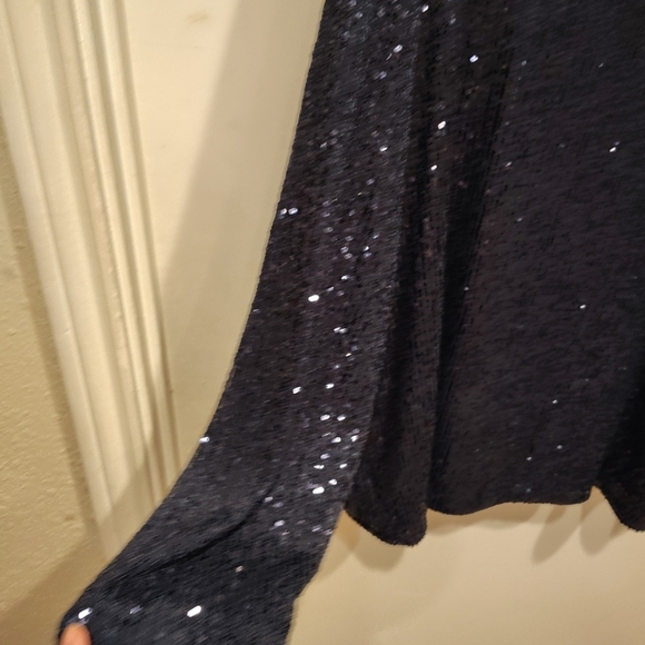 Talbots Plus Women's Navy Blue All Over Sequin Top Sz 3X Evening Event Party - Picture 4 of 7